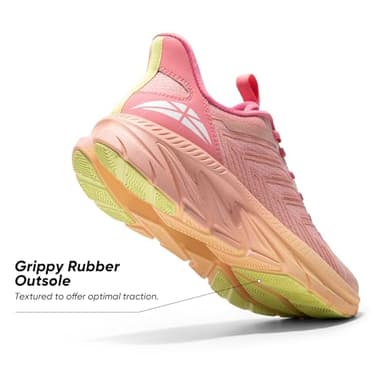 ALLSWIFIT Women's Slip On Walking Shoes Running Comfortable Tennis Breathable Non Slip Athletic Gym Workout Cross Training Fashion Sneakers,Size 9.5,Pink/Orange,SARR034W - Image 5