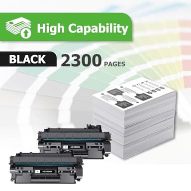 Aztech Compatible Toner Cartridge Replacement for HP CE505A 05A for HP P2035 P2035N P2055DN 2055DN 2035N P2030 P2050 P2055D P2055X 2055D 2055X Printer (Black 2-Pack) - Image 2