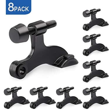 HOMOTEK 8 Pack Hinge Pin Black Door Stopper,Adjustable Deluxe Heavy Duty Door Stopper 2-1/2"x1-3/4”,with Black Rubber Bumper Tips - Image 7