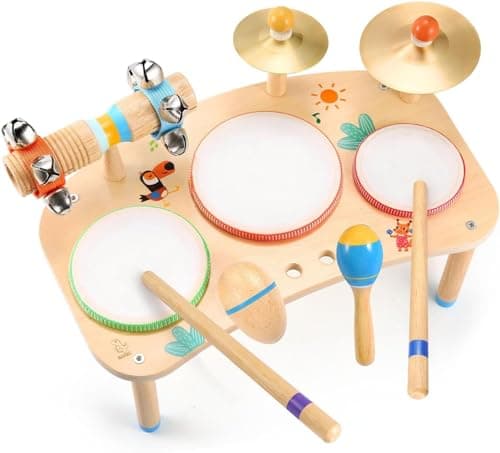 OATHX Kids Drum Set - 11 in 1 Musical Instruments for Toddlers Baby Preschool Educational Musical Toys, Montessori Toys for Kids Ages 1-6 - Image 1