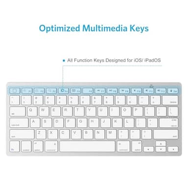 OMOTON Bluetooth Keyboard Compatible with iPad 10th Generation, iPad 10.2 (9th/8th/7th), iPad Pro 13/12.9/11 inch, iPad Air/Mini and More iOS Devices, White - Image 4
