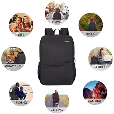 MAXTOP Deep Storage Laptop Backpack with USB Charging Port[Water Resistant] College Computer Bookbag Fits 15 Inch Laptop Black - Image 6