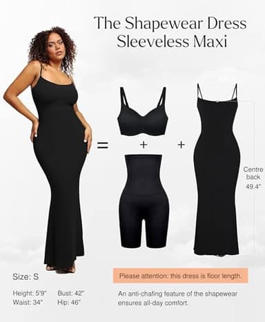 Bodycon Dresses for Women Black Maxi Dress Summer Ribbed Cocktail Spaghetti Strap Shapewear Dresses Party Long Going Out - Image 4