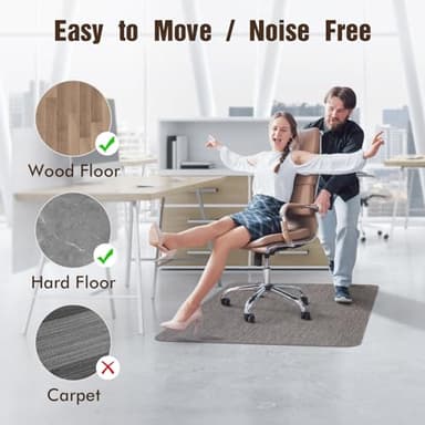 Blvornl Office Chair Mat for Hardwood Floor, 35" x 48" Desk Computer Chair Mat for Hard Wood and Tile Floor, Large Anti-Slip Hard Floor Protector Rolling Chair Mat, PVC Mat Desk Rug for Office Home - Image 2