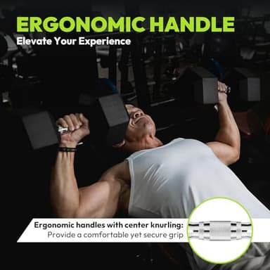 Hex Dumbbell Rubber Encased Strength Training Dumbbells, Hand Weight For Workout & Exercise/Pair of 17.5LB - Image 6