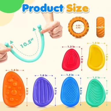 Fidget Sensory Toys for Kids: 26 Pack Quiet Squishy Fidgets for Classroom Students Prizes- Textured Soft Fidget Rings Stretchy Strings for Autism Calming Down - Office Desk Toddler Travel Treasure Box - Image 6