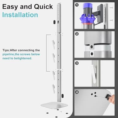 OUTBROS Vacuum Stand, Stable Metal Storage Bracket Stand Holder Compatible with Dyson Handheld V15 V12 V11 V10 V8 V7 V6 Cordless Vacuum Cleaners and Accessories, Silvery - Image 5