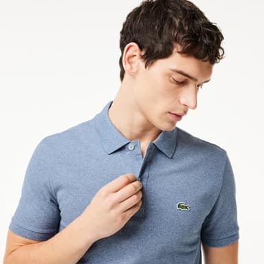 Lacoste Men's Slim Fit L.12.12 Piqué Polo Shirt, Light Indigo Blue, Large - Image 3