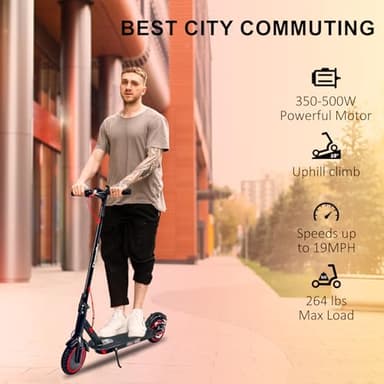 Electric Scooter Adults,Foldable,350W-500W,8.5'',19mph Speed,15Miles Range,Fast,Cheap,Suitable for Men,Women - Image 2