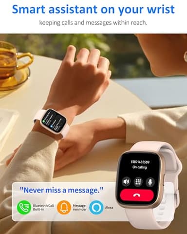 Smart Watch for Men Women, Bluetooth Calling, 1.83" HD Touch Screen Fitness Tracker, 100+ Sports Modes, DIY Dial, Sleep Steps Monitor, IP68 Waterproof, Compatible with Android & iOS - Image 2