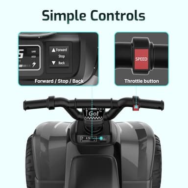 Gotrax RT1 Ride on Toys for Toddlers 1.5-4, Safe 12V Lead-acid Battery up to 80 Minutes, Forward/Reverse 2 Gears, Max 1.5MPH Speed&8" Big Tire, Electric Vehicle ATV Car Best Gift for Age1.5–4 Boy Girl - Image 5