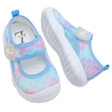 L-RUN Sandals for Toddler Boys Closed Toe Sports Sandals for Kids Barefoot Toddler Sandals Wide Toe Pink 6 Toddler - Image 7