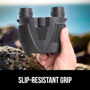 GORILLA GRIP 10x25 Compact Binoculars for Adults with Strap, Superior High Powered Clear 10X Magnification, Lightweight, Bird Watching, Hunting, Stargazing, Adjustable Eye Cups, Black - Image 5