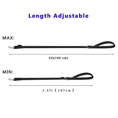 6FT Adjustable Dog Leash, Nylon Dog Leashes for Medium Large Dogs (Red) - Image 4
