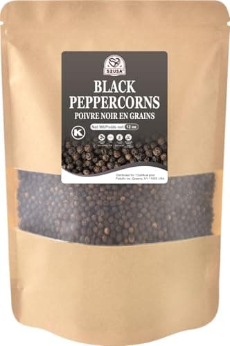 52USA Black Peppercorns, 12oz (Pack of 1), Peppercorns for Grinder Refill, Gluten-Free, Kosher, Whole Peppercorns, All Natural Black Pepper - Image 1