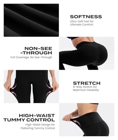 CAMPSNAIL 4 Pack Yoga Pants with Pockets for Women - High Waist Tummy Control Soft Leggings for Workout Gym - Image 4