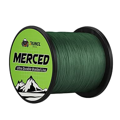 RUNCL Braided Fishing Line Merced, 8 Strands Braided Line - Proprietary Weaving Tech, Thin-Coating Tech, Stronger, Smoother - Fishing Line for Freshwater Saltwater (Moss Green, 80LB(36.3kgs), 300yds) - Image 1