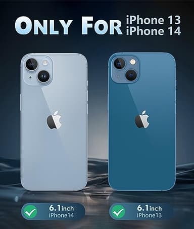 FNTCASE for iPhone 13 Phone Case: Clear Phone Case Magnetic Military Grade Drop Protection Anti Yellowing Cell Phone Cover- Rugged Shockproof Protective Bumper (F-Blue) - Image 2