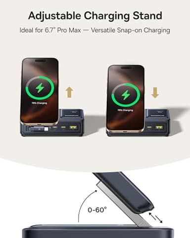 Baseus Nomos 5-in-1 Charging Station 140W, Qi2 Certified 15W Magnetic Wireless Charger with 100W Retractable Cable, GaN Fast USB C Desktop Charger for Magsafe, iPhone 16/15 Pro Max, MacBook Pro - Image 7