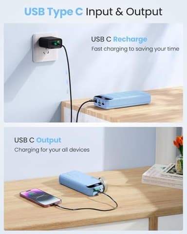 Morfec 50000mAh Portable Charger Power Bank 22.5W Battery Bank Fast Charging USB C Quick Charge with 4 Outputs & 3 Inputs LED Display Huge Capacity External Battery Pack for iPhone, Samsung, iPad etc - Image 5