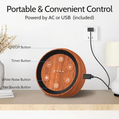 Sleep Machine White Noise Sound Machine with 32 Calming Sounds 36 Volume Levels Pink Brown Noise Machine for Baby Kid Adult with 4 Timer Noise Canceling Machine for Travel Office Privacy - Image 6