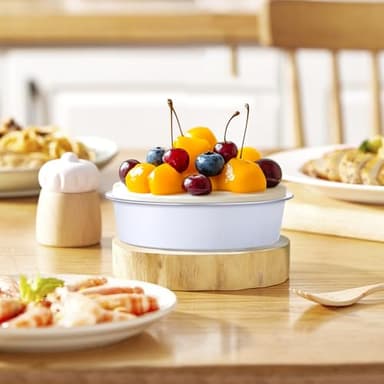 ALEXPRE 50Pcs Pie Tins With Lids 4 Inch 8oz Aluminum Mini Tart Pans Disposable Individual Pie Plate Mini Cake Pans Champagne Small Cake Muffin Pans with Spoons for Tart Pie Quiche Flan- White - Image 2