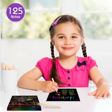 ZMLM 165 Rainbow Scratch Paper Art Crafts Mini Notes Kids Gifts 4 5 6 7 8 9 10 Years Old Girls Boys Students Teens Classroom Prizes School Supplies Birthday Party Travel Toy Activity - Image 2