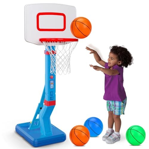 Toddler Basketball Hoop Indoor Mini Adjustable Basketball Goal with Ball Pump Outdoor Toys Backyard Game Outside Pool Basketball Toys for 1 2 3 4 Year Old Boy Girl Kid Toy Age 2-4 4-8 Birthday Gift - Image 1