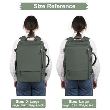 Hanples Women's Large 17.3 Inch Laptop Backpack, Olive Green, Waterproof, Suitable for Air Travel - Image 9