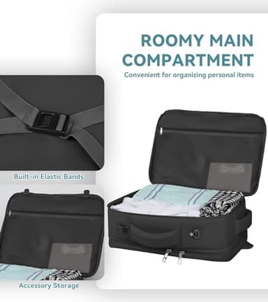 60L Extra Large Travel Laptop Backpack,3XL Expandable Carry On Backpack for Men, Big Capacity Heavy Duty Business Suitcase Daypack Bag Fits 18.4-19 Inch Laptops, Travel Gifts for Men Women, Black - Image 6