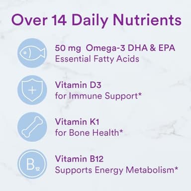 SmartyPants Toddler Multivitamin Gummies: Omega 3 Fish Oil (EPA/DHA), Vitamin D3, C, Vitamin B12, B6, A, K & Zinc, Biotin, Beta Carotene, Gluten Free, Three Fruit Flavors, 90 Count (30 Day Supply) - Image 6