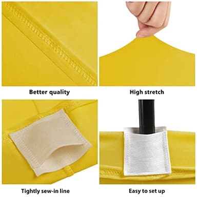 BDDC Table Covers for 6 Foot Tables, Yellow Washable and Wrinkle Resistant Stretch Tablecloths Rectangle 6ft for Events, Wedding, Banquets, Parties - Image 2