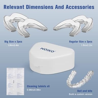 NOIKO Mouth Guard for Grinding Teeth at Night, Mouth Guard for Clenching Teeth at Night Upgraded Material, Night Guards for Teeth Grinding, Anti Grinding Guard for Adult with 6 Cleaning Tablets - Image 5