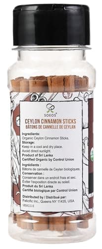 Soeos Ceylon Cinnamon Sticks, Organic Cinnamon Sticks, Real Cinnamon farmed in Sri Lanka, Non-GMO, Cinnamon for Coffee, Baking, Cooking and Beverages 1 oz (28g) - Image 8