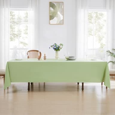 Aocoz Rectangle Tablecloths 90x132 Inch 2 Pack Sage Green Tablecloth Washable Decorative Linen Polyester Table Cloths for Dining Table Banquets Buffet Parties and Wedding - Image 2