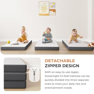 Sweetnight Tri Folding Mattress - 4-inch Foldable Mattress with a Collapsible and Washable Cover | Medium-Firm with Non-Slip Design | Suitable for RV Travel, Camping, Guest （Twin） - Image 6