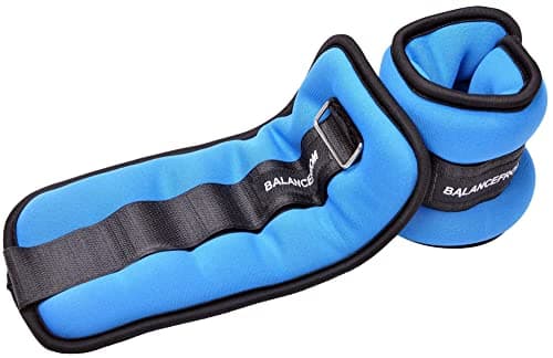 Fitvids Fully Adjustable Ankle Wrist Arm Leg Weights, 2 lbs each (4-lb pair), Blue - Image 1