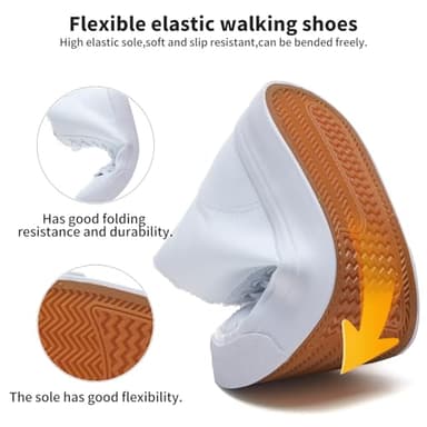 hash bubbie Unisex Canvas High top Sneakers Women's Classic Fashion High Tops Canvas Shoes Casual Tennis Shoes for Men（White.US9.5W/7.5M） - Image 2