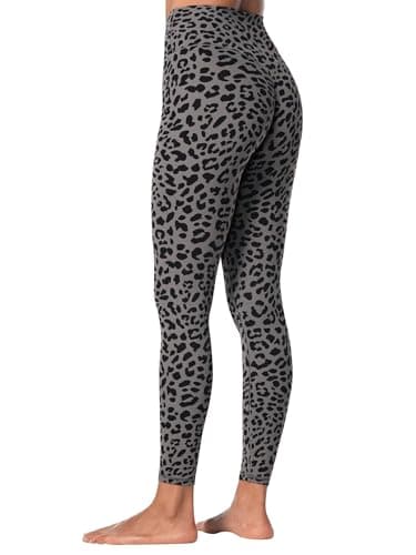 Sunzel Sunzfly Invisible Butt Scrunch Workout Leggings for Women, Butt Lifting High Waisted Gym Yoga Pants with Tummy Control 25" Leopard Charcoal Gray Large - Image 1