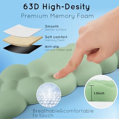 Cloud Wrist Rest for Keyboard & Mouse - Non-Slip Base, Extended Memory Foam, Ergonomic Design for Office & Gaming - Image 4
