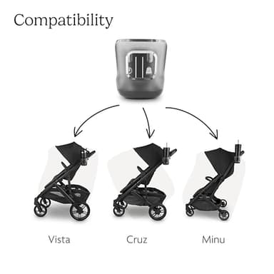 UPPAbaby Cup Holder for Vista, Cruz, Minu Strollers - Quick, Intuitive Attachment + Removal - Securely Holds Various Size Beverages - BPA Free + Dishwasher Safe - Folds Attached - Image 6