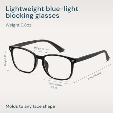 Gaoye Matte Black Blue Light Glasses for Computer & Gaming - Anti UV Ray Lenses, Scratch-Resistant & Comfort Fit - Image 4
