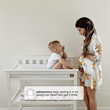 Delta Children Flat Top Changing Table with Wheels and Changing Pad - Greenguard Gold Certified, Bianca White - Image 5