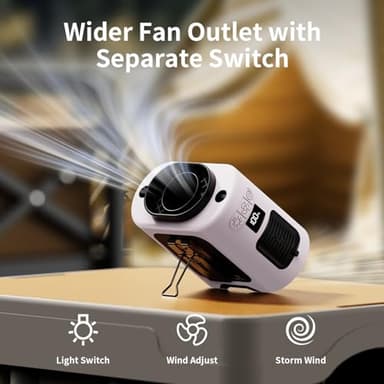 Socool 14500mAh Portable Waist Fan Clip on Belt 360 Rotation Wearable Rechargeable Personal Shirt Fan, 67H Cooling 5-Speed Battery Operated Fans with Light, Neck Fan Hanging for Outdoor Camping Travel - Image 7