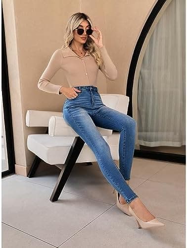 GRAPENT Skinny Jeans for Women High Waist Stretchy Classic High Rise Slimming Jeggings Denim Trousers Pants - Image 7
