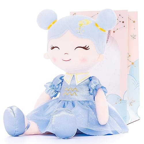 Arteeksdoll Baby Girl Gifts Plush Dolls Constellations Zodiac Doll Birthday Gift 17 inches Aquari - Image 1