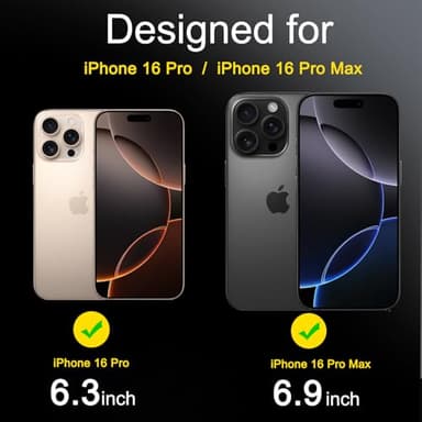 Ferilinso 6 Pack Camera Lens Protector for iPhone 16 Pro Max/iPhone 16 Pro [Phone Case Friendly], Accessories Camera Screen Protector Tempered Glass - Image 2