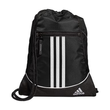 adidas Alliance Sackpack – Drawstring Backpack Small Bag for Men and Women, Black, One Size - Image 1