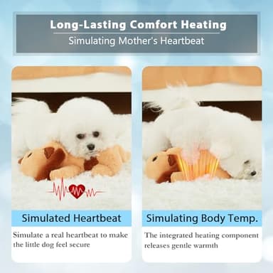 Goopow Heartbeat Puppy Toys for Dogs, [2025 Newly Upgraded] More Lifelike Mom with Upgraded Simulating Breathing/Body Temperature Dog Toys, Dog Anxiety Relief and Calming Aid,USB Rechargeable - Image 3