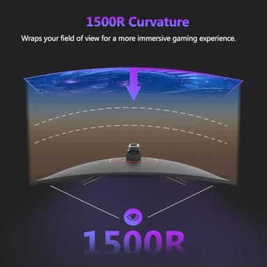 Z-Edge 27 inch Curved Gaming Monitor, FHD 1080P 300Hz 240Hz PC Monitor, Ultra-Fast MPRT 1ms Curved Monitor, 1500R, 16.7M Colors, UG27H Frameless Bezel, 2X DP 1.4 Ports and 2X HDMI 2.0 Ports - Image 5